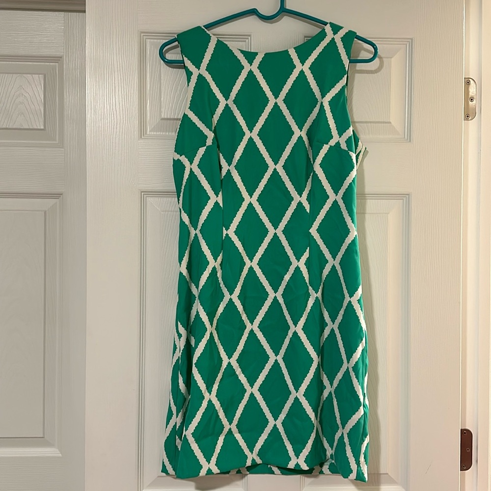 Green & White Patterned Dress